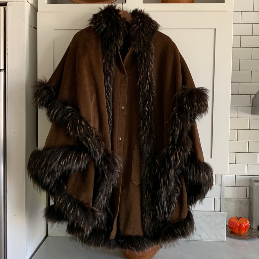Revillon Wool and Fur Cape